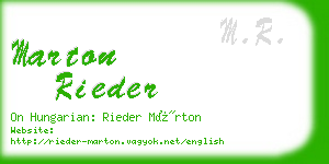 marton rieder business card